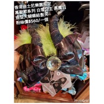香港迪士尼樂園限定 萬聖節系列白雪公主 黑魔后造型大蝴蝶結髮夾